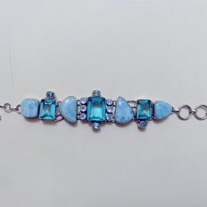 Larimar Sterling Silver bracelet with blue topaz